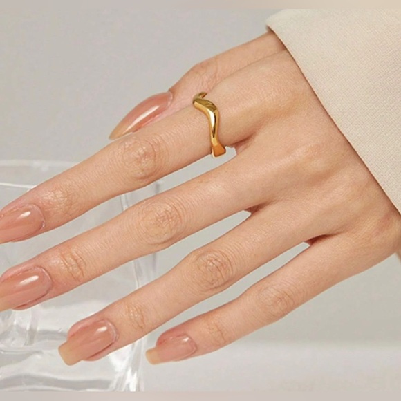 18k Gold Plated 925 Sterling Silver Open Adjustable Stacking Ring - Picture 2 of 7